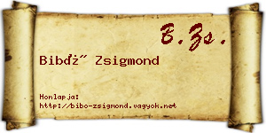 Bibó Zsigmond névjegykártya